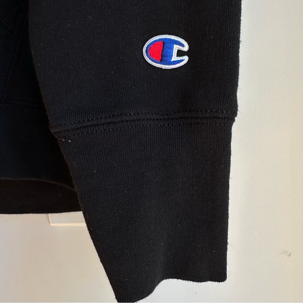Women’s Small Champion Hoodie In Black With Silver Metallic Champion Word Logo - Picture 10 of 16